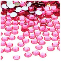 Rhinestones, Flatback, Round, 8mm, 144-pc, Fuchsia