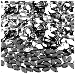 Rhinestones, Flatback, Eye, 4x8mm, 288-pc, Charcoal Gray