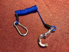 Compact breakaway coiled tie-cable keeps the tie from draping on the ground, away from your horse's feet.