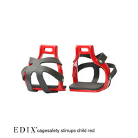 Caged Safety Stirrups: Child, Red