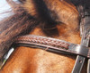 Browband finely finished with punched & braided leather.