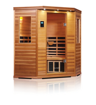 CLEARLIGHT PREMIER IS-C
FAR INFRARED 3 PERSON INFRARED SAUNA

What differentiates Clearlight PremierTM saunas from all others? Craftsmanship and our True WaveTM heater technology! All of our Clearlight PremierTM far infrared saunas are made with the highest quality tongue and groove and are available in 2 Eco-Certified wood choices. Either Mahogany or Basswood, and include our advanced True WaveTM heaters making Clearlight® saunas the sauna of choice.

With a classic sauna design your sauna includes roof ventilation, recessed LED accent lights to help set the mood, interior light for reading with a beautiful wood lampshade, Bluetooth/AUX/MP3 Audio inputs, Nakamichi stereo speakers and Never FailTM digital keypad both inside and outside to control temperature, time and lights.