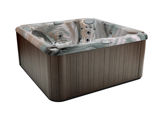 The J-235™ Specifications
Seating Capacity: 5-6
Lounge: Yes
Dimensions: 84" x 84" x 36" / 214 cm x 214 cm x 92 cm
Spa Volume: 360 gal (1363 L)
Filled Weight: 4554 lbs (2066 kg)
Dry Weight: 718 lbs (326 kg)
Primary Pump: 2 speed, 2.5 continuous hp (4.5 brake hp*)
Secondary Pump: N/A
Circulation Pump: No
Diverter Valves:
Filtration: Classic filtration
Filters: 1 - 50 sq ft filter (hydro)
North America Electrical: 240VAC 60 Hz 40A, 50A or 60A
International Electrical: 230V 50 Hz @ 20A, 30A or 40A