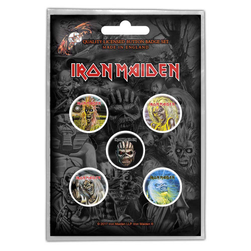 Iron Maiden The Faces Of Eddie Button Badge Pack 