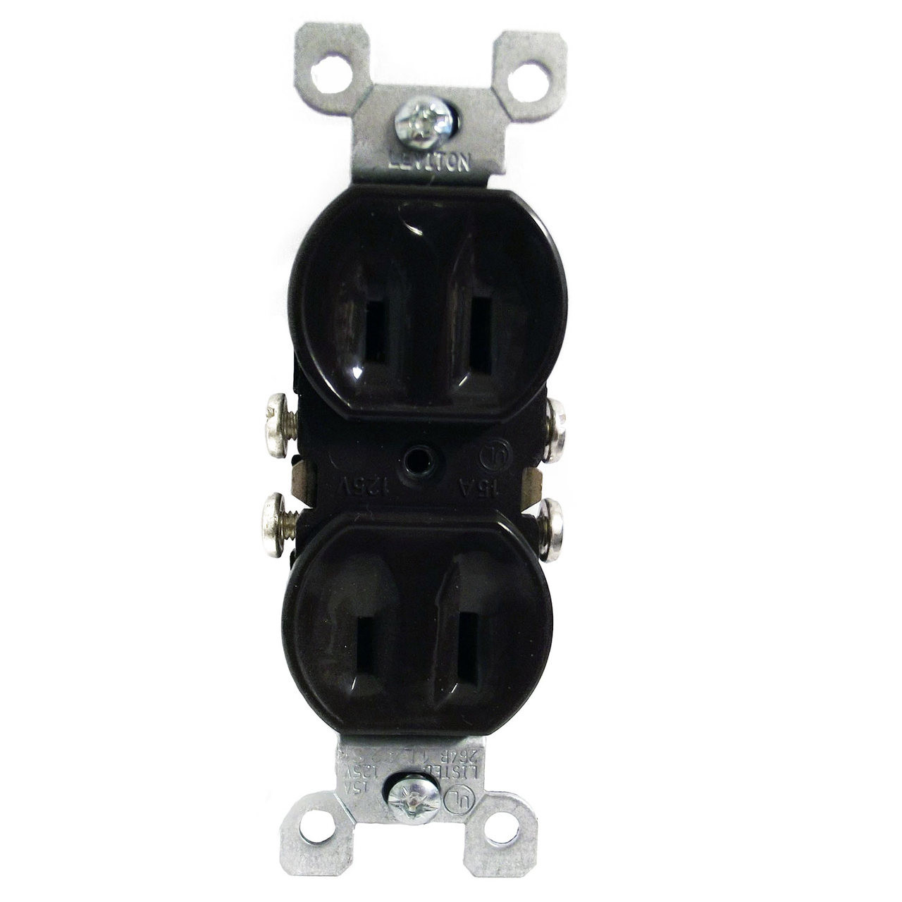 Leviton 223 - 15A 125V 2P Straight Blade Duplex Receptacle w/Ears