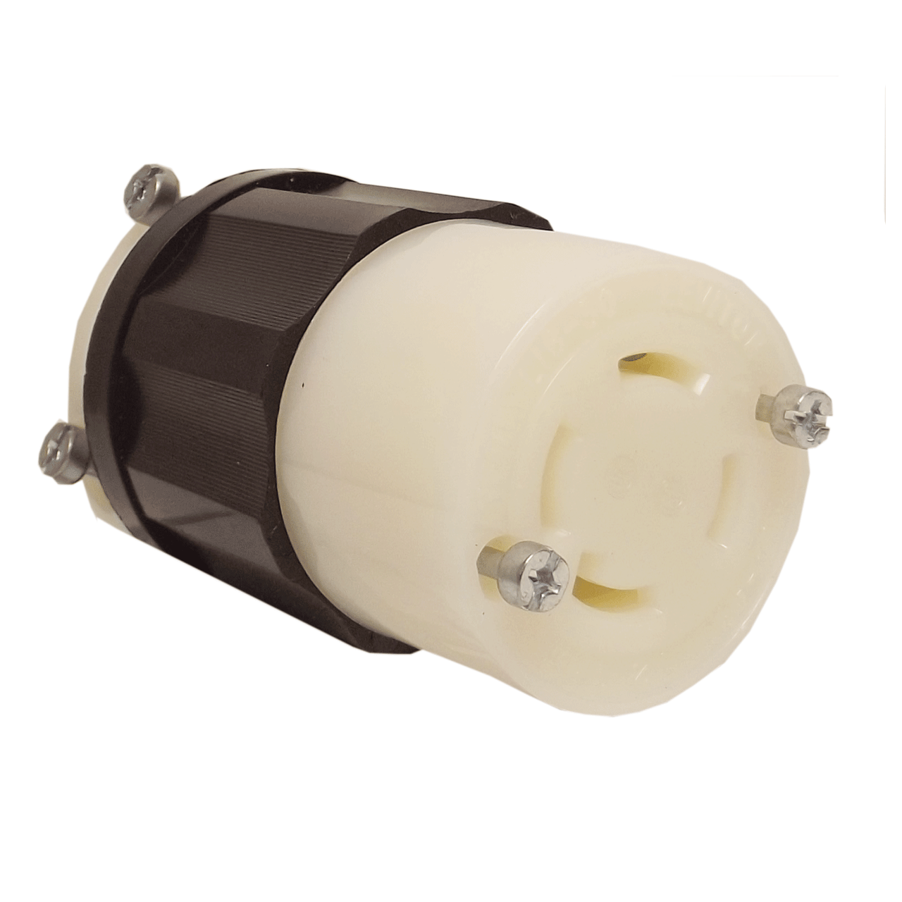 3P 4W Black-White Industrial Grade Leviton 2723 30 Amp Grounding 250 Volt 3-phase NEMA L15-30R Locking Connector 3P 4W Black-White Industrial Grade Leviton 2723 30 Amp Grounding 250 Volt 3-phase NEMA L15-30R Locking Connector