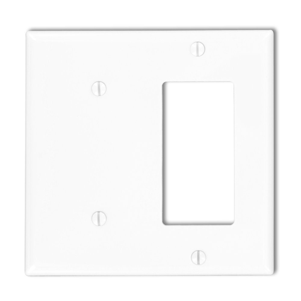 Leviton 80708 2Gang 1Blank 1Decora/GFCI Device Combination Wallplate