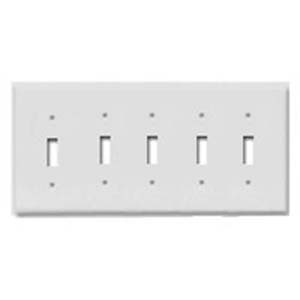 Device Mount Ivory Leviton 80723-I 5-Gang Toggle Device Switch Wallplate Thermoplastic Nylon Standard Size Device Mount Ivory Leviton 80723-I 5-Gang Toggle Device Switch Wallplate Thermoplastic Nylon Standard Size