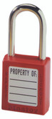 Ideal 44-916 - Aluminum Safety Padlock, 1-1/2" Shackle, Red, w/Key