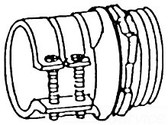 Appleton 7488 - 3" Straight Flexible Conduit Connector, 2 Screw
