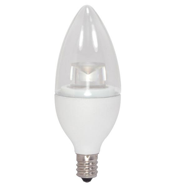 Satco 4.5CTC/LED/3000K/E12/120V LED 4.5W 120V B11 3000K Candelabra Bulb