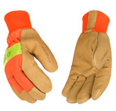 Kinco 1938KWP - HI-VIS Grain Pigskin Leather Palm Gloves with Waterproof Insert