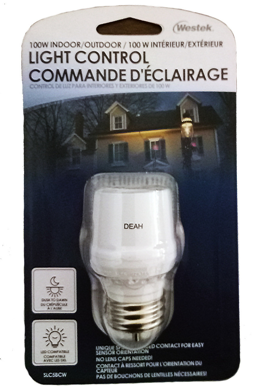 Westek Slc5bcw 100w 120v Dusk To Dawn Light Control For Cfl White