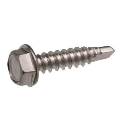 #8-18 Threads Sealing 5//8 Length Pack of 100 Steel Self-Drilling Screw 5//8 Length Small Parts FSCHWSD-08-10 External Hex Drive Hex Washer Head Includes Washer Zinc Plated Finish