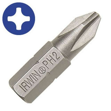 IRWIN Phillips Insert Bit, #1, 1 In L, 1/4, Pk 25