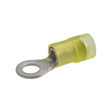 Ring Tongue Terminal - Yellow 1/4"/12-10