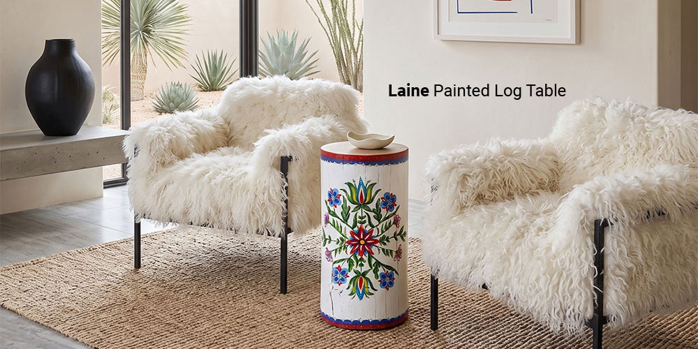 Laine Painted Log Table