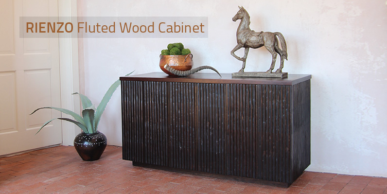 Rienzo Fluted Wood Cabinet