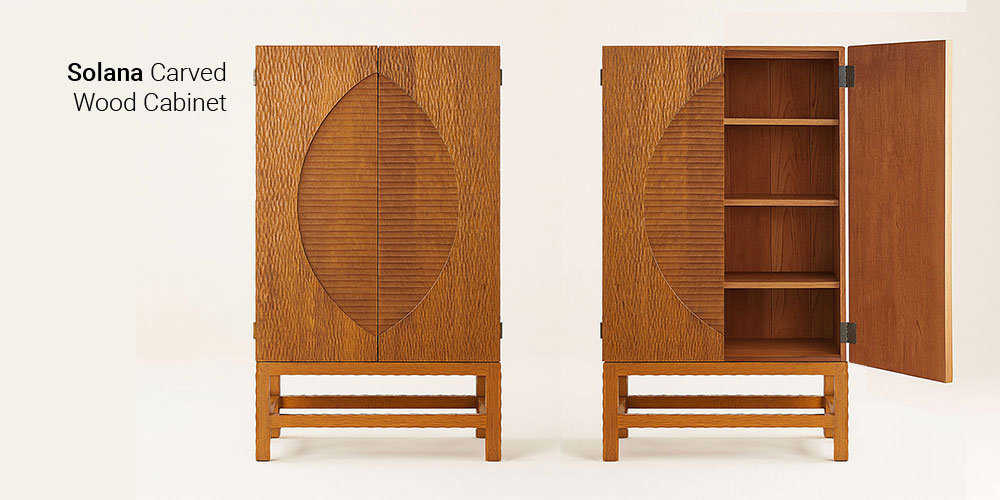 Solana Carved Wood Cabinet