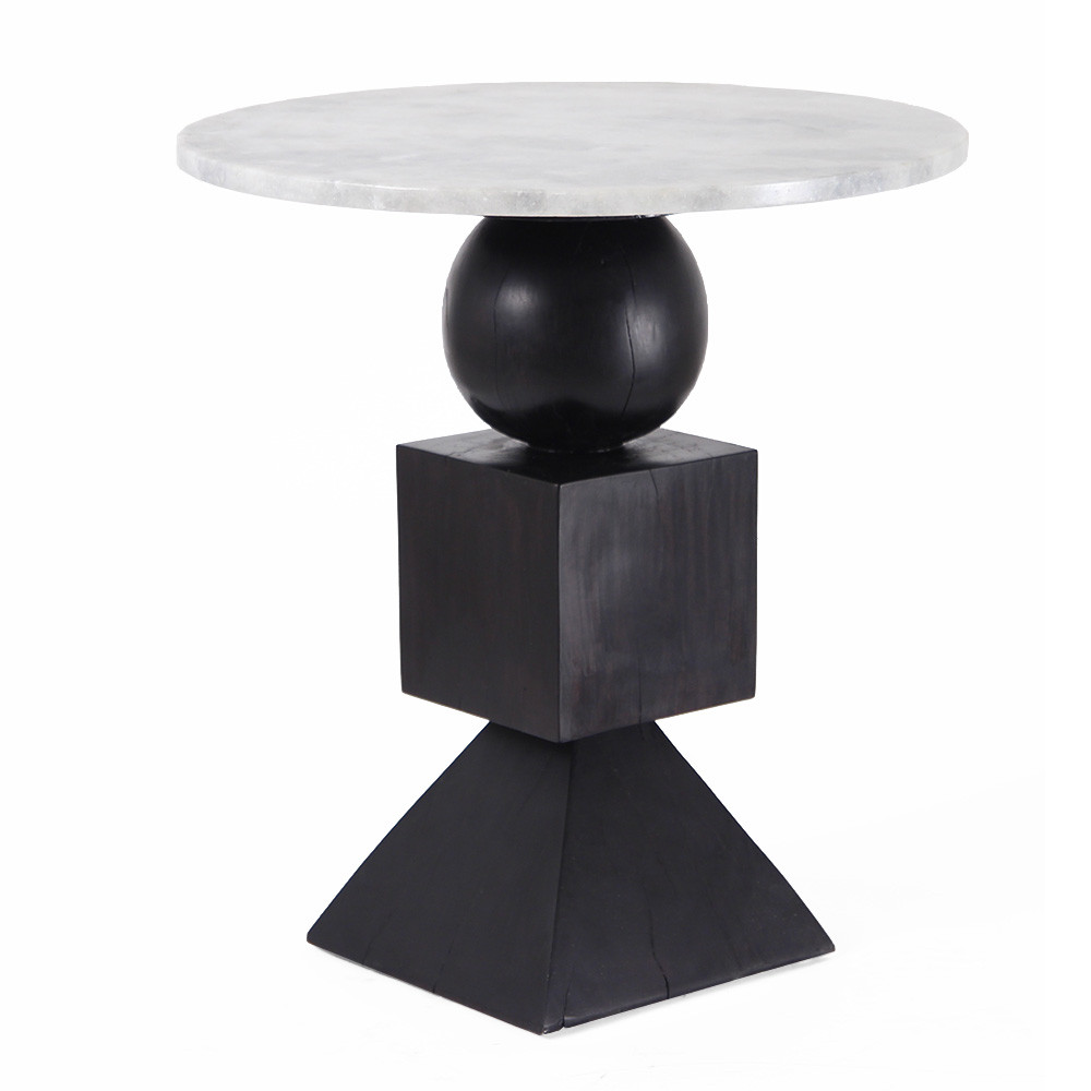 Modern Marble Top Side Table | Pfeifer Studio