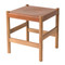 Juniper Stool 
16 x 16 x  17.5 H inches
Solid White Oak, Umber Leather
Sienna Finish