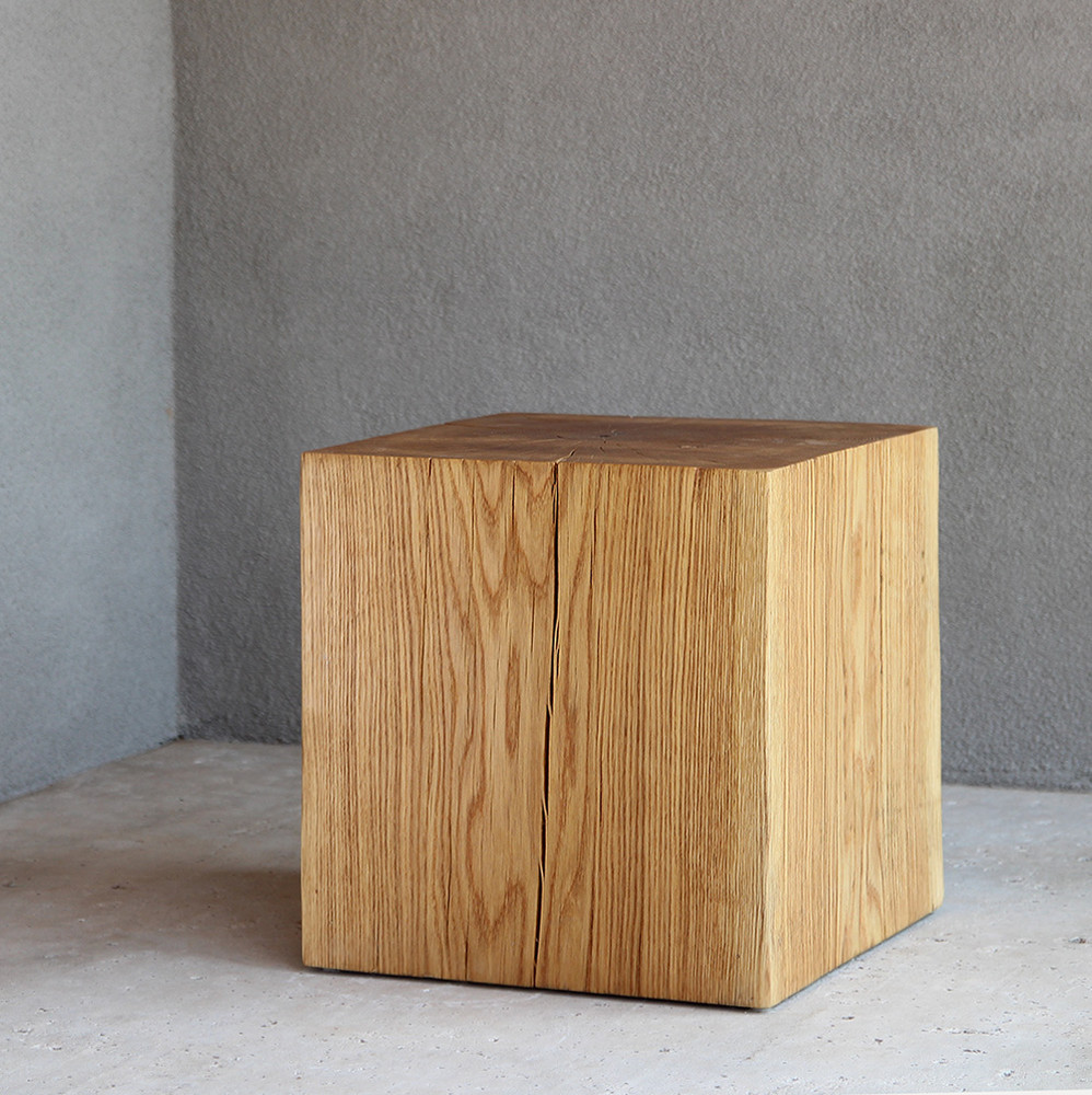 Solid Oak Cube Table Pfeifer Studio