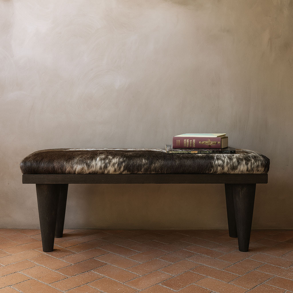 Benu Bida Cowhide Bench
15 x 40 x 18 H inches
Cowhide, Pine
Black and White Spotted, Ebony Benu Bida Cowhide Bench
15 x 40 x 18 H inches
Cowhide, Pine
Black and White Spotted, Ebony