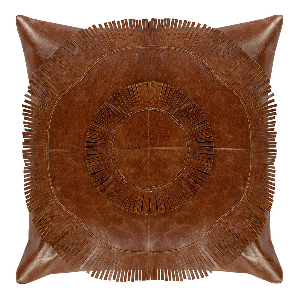 Leather Fringe Throw Pillow Pfeifer Studio