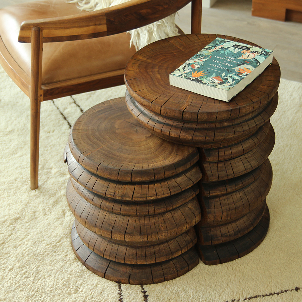 Andra Turned Wood Nesting Tables
24 x 14 x 18 H inches
Light Walnut Finish