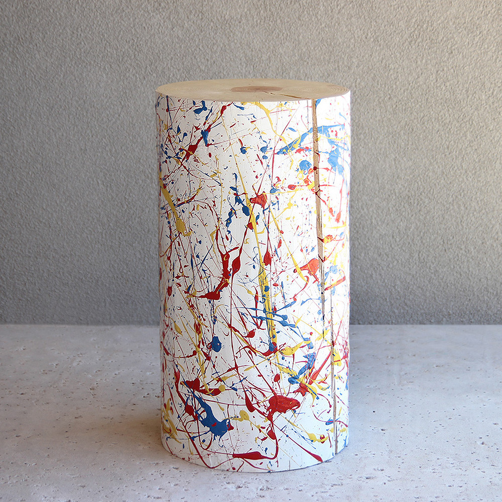 JP Splatter Painted Log Table
12 dia x 22 H inches