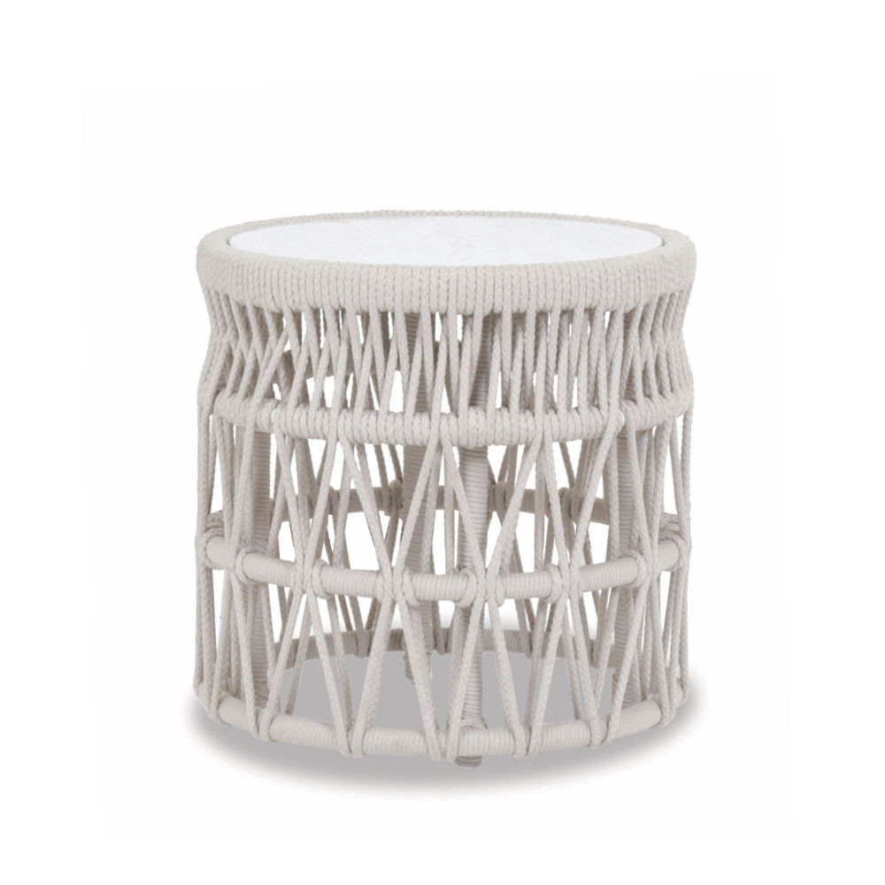 Dana End Table
20 dia x 20 H inches
Powdercoated Aluminum Frame, Rope, Carrara Stone Dana End Table
20 dia x 20 H inches
Powdercoated Aluminum Frame, Rope, Carrara Stone