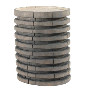 Escalera Hand Carved Log Table
12 - 16 dia x 18 H inches
Grey Mist
