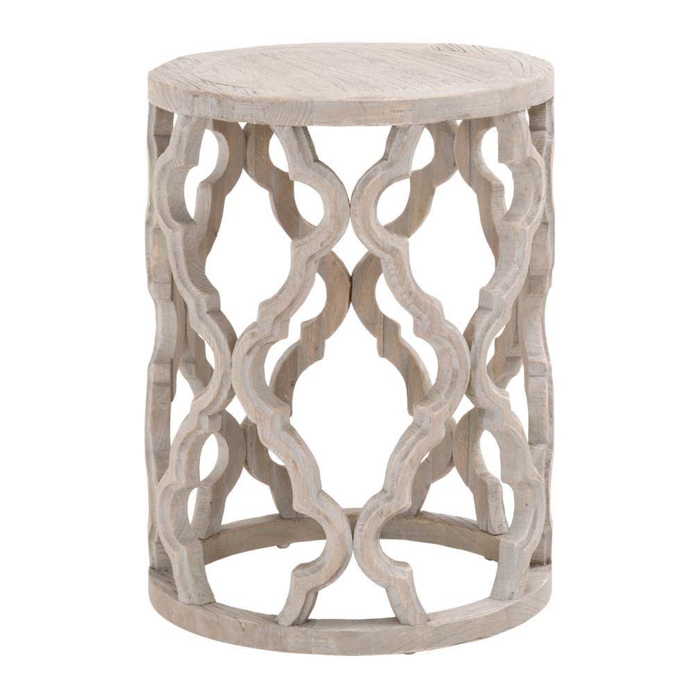 Clover End Table - 8028.SGRY-ELM
18 dia x 23.5 H inches
Reclaimed Elm Wood