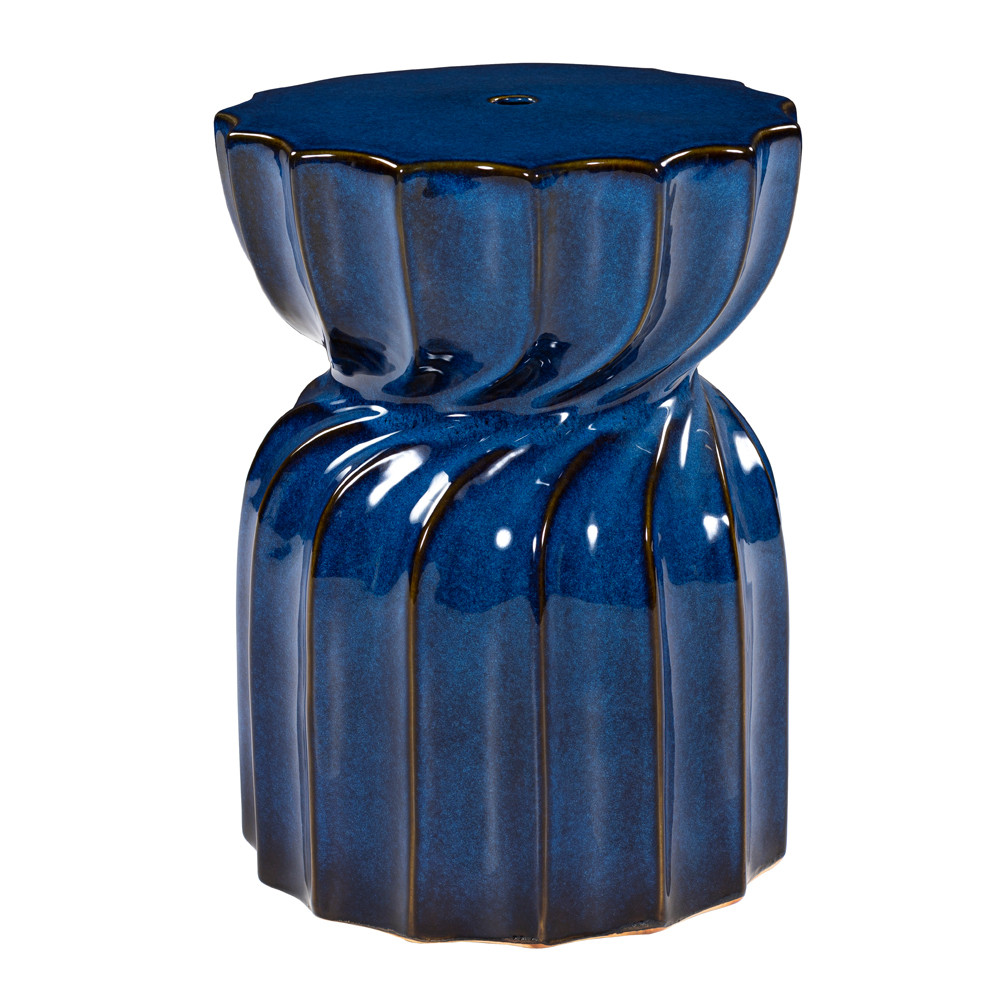 Modern Blue Ceramic Garden Stool | Pfeifer Studio