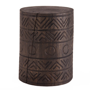 Talladora Hand Carved Log Table
Geometric Carved Pattern Table
12 - 16 dia x 18 H inches
Pale Black