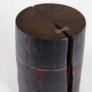 Nero Metro Hand Painted Log Table
12 - 16 dia x 18  H inches