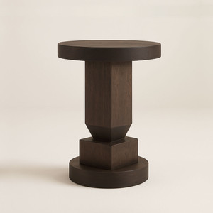 Nico Occasional Table
16 dia x 25 H inches
Spanish Cedar
Pale Black