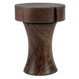 Jules Side Table
Dark wood side table
15 dia x 20 H inches
Dark Walnut Finish