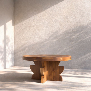 Tozi Walnut Cocktail Table
36 dia x 18 H inches
Walnut