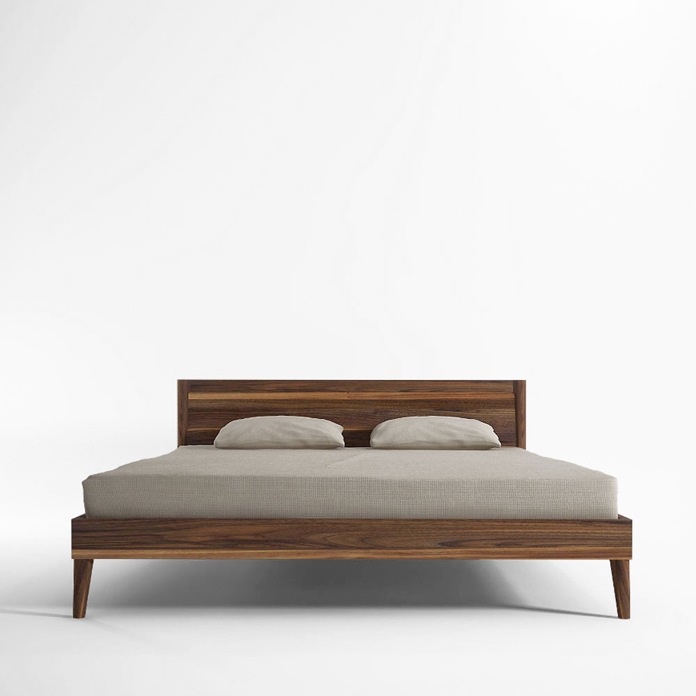 Domestic Bliss Platform Bed
63 x 84 x 29.5 H inches (Queen) or 79 x 84 x 29.5 H inches (King)
Solid Walnut