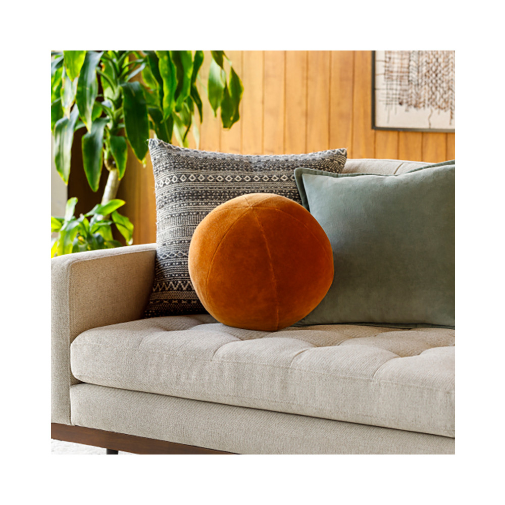 Have a Ball Pillow
12 dia x 12 H inches
Cotton
Rust