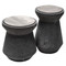 Set of Toscana Side Tables  - CN031-9L
14.25 dia x 21.75 H inches, 15.75 dia x 17.75 H inches
Volcanic Stone, Black Marble
