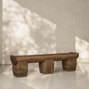 Alamosa Carved Bench 
14 x 72 x 18 H inches
Honey Brown Finish