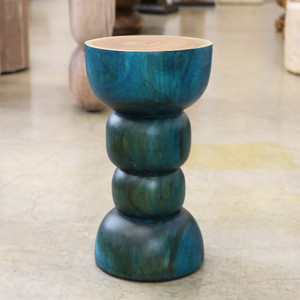 Paolo Stool Table
12 dia x 21 H inches
Azure Blue with Natural Top Finish