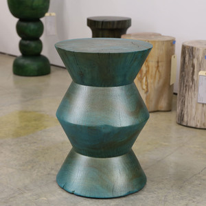 Onde Stool Table S01
14 dia x 20 H inches
Azure Blue finish with a custom gold metallic sheen
