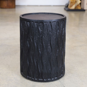 Wave Carved Log Table S01
13.5 dia x 18.5 H inches