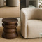 Dominguez Stool Table
16 dia x 16 H inches
Light Walnut Finish