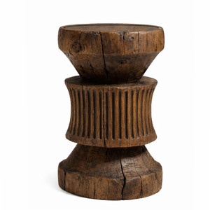 Griegos Side Table
14 dia x 24 H inches
Dark Walnut Finish