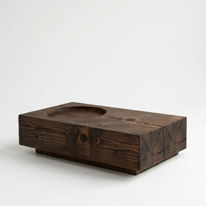 Circle Beam Cocktail Table
48 x 24 x 16 H inches
Dark Walnut  Finish