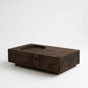 Circle Beam Cocktail Table
48 x 24 x 16 H inches
Dark Walnut  Finish